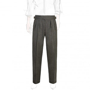 Olive Green Stripes Manny Trousers