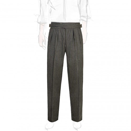 Olive Green Stripes Manny Trousers