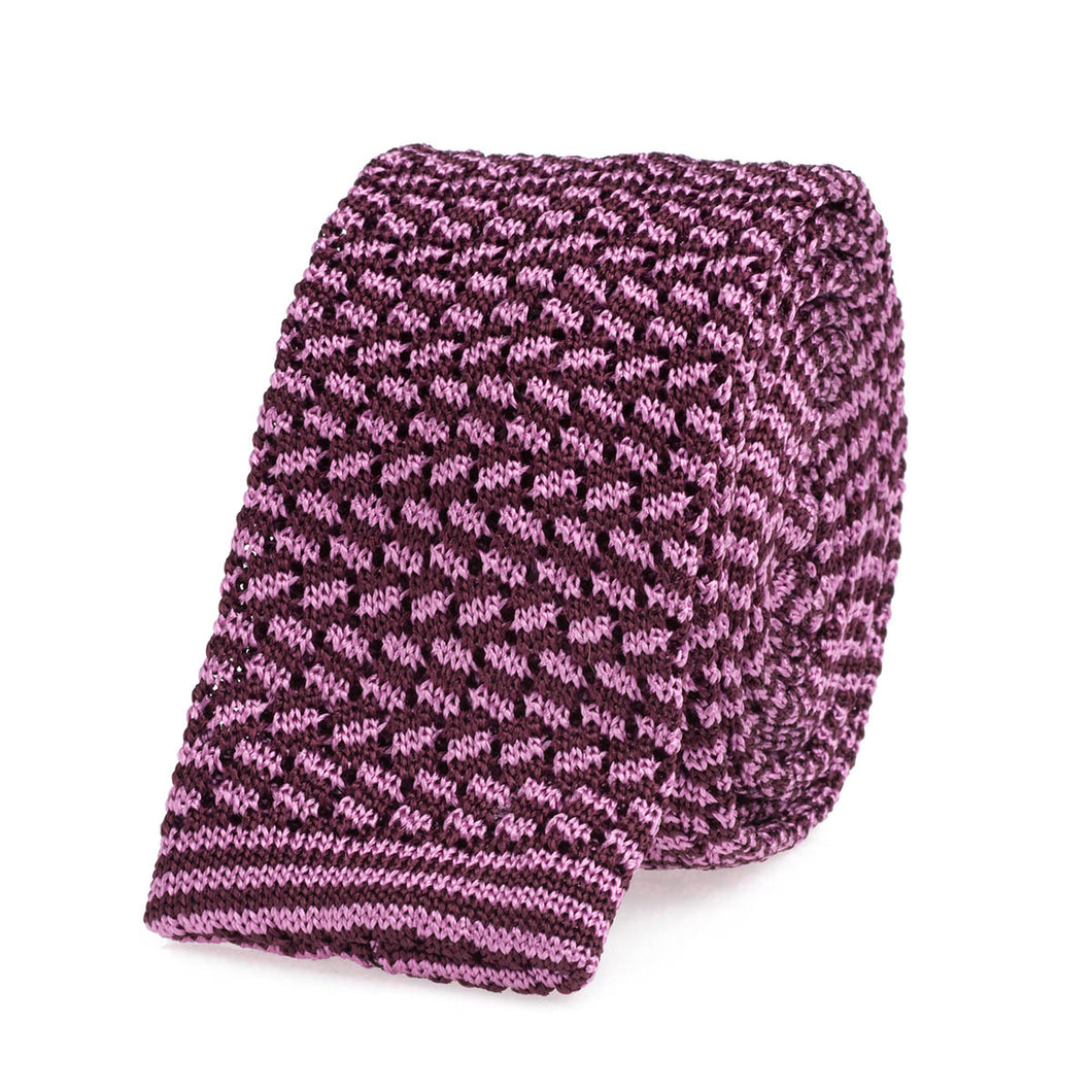 Pink/Bordeaux Knit Tie
