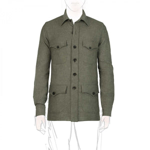 Green Silk & Wool Sahariana