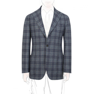 BLUE/GREY CHECKED BLAZER