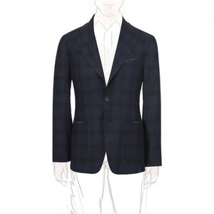 Blu/Burgundy Checked Blazer